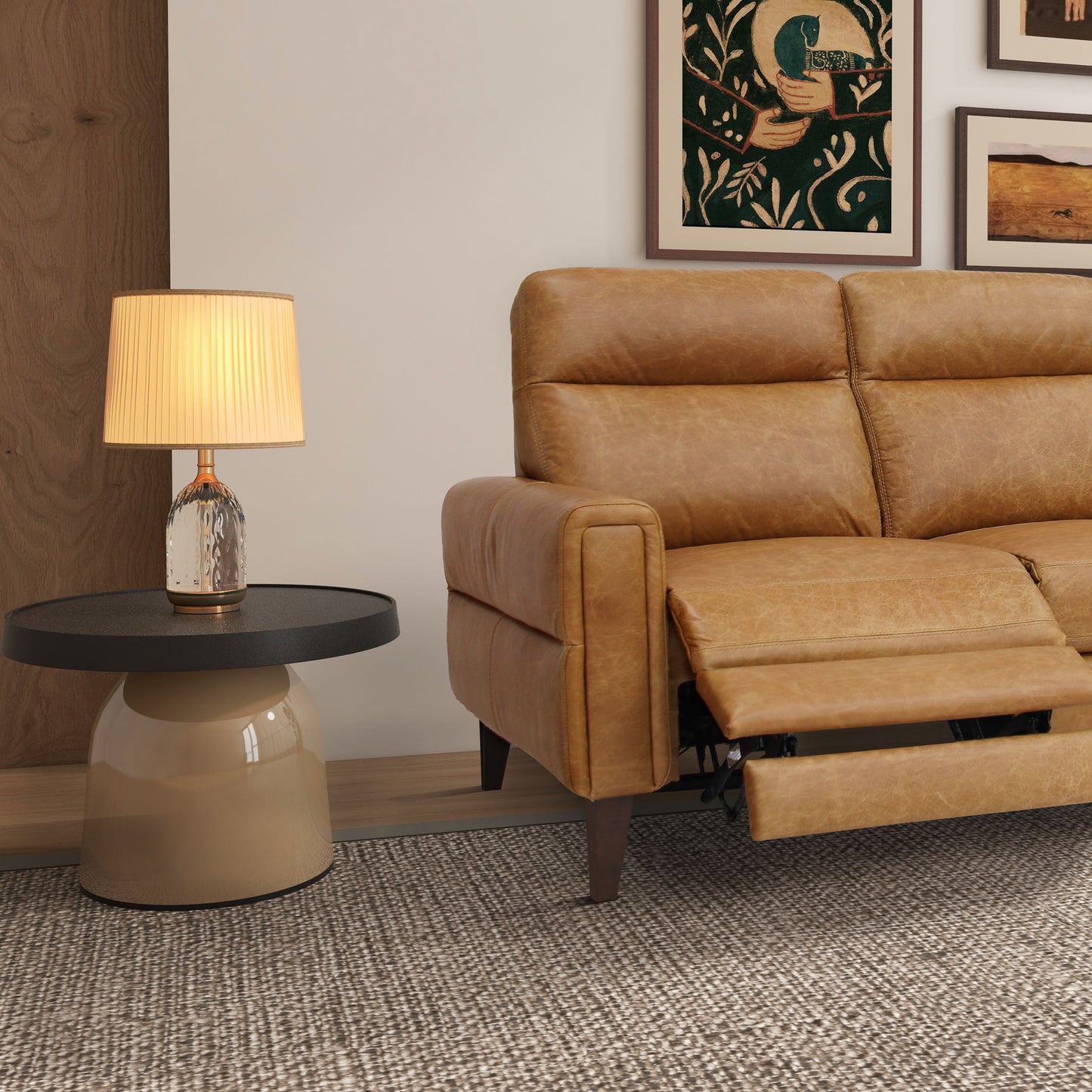Elliot - Incliner Sofa Left - Waxy Tan