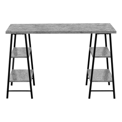 Computer Desk For Home Office, Laptop, Storage Shelves, Convenient Design - Gray