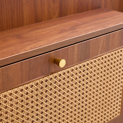 The Modern Minimalist Shoe Cabinet, Suitable For A Variety Of Styles Including Nordic, Japanese, And Industrial - Walnut