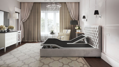 Btx5 - Flex Head California King Adjustable Bed Base With Head And Foot Position Adjustment - Black / Gray