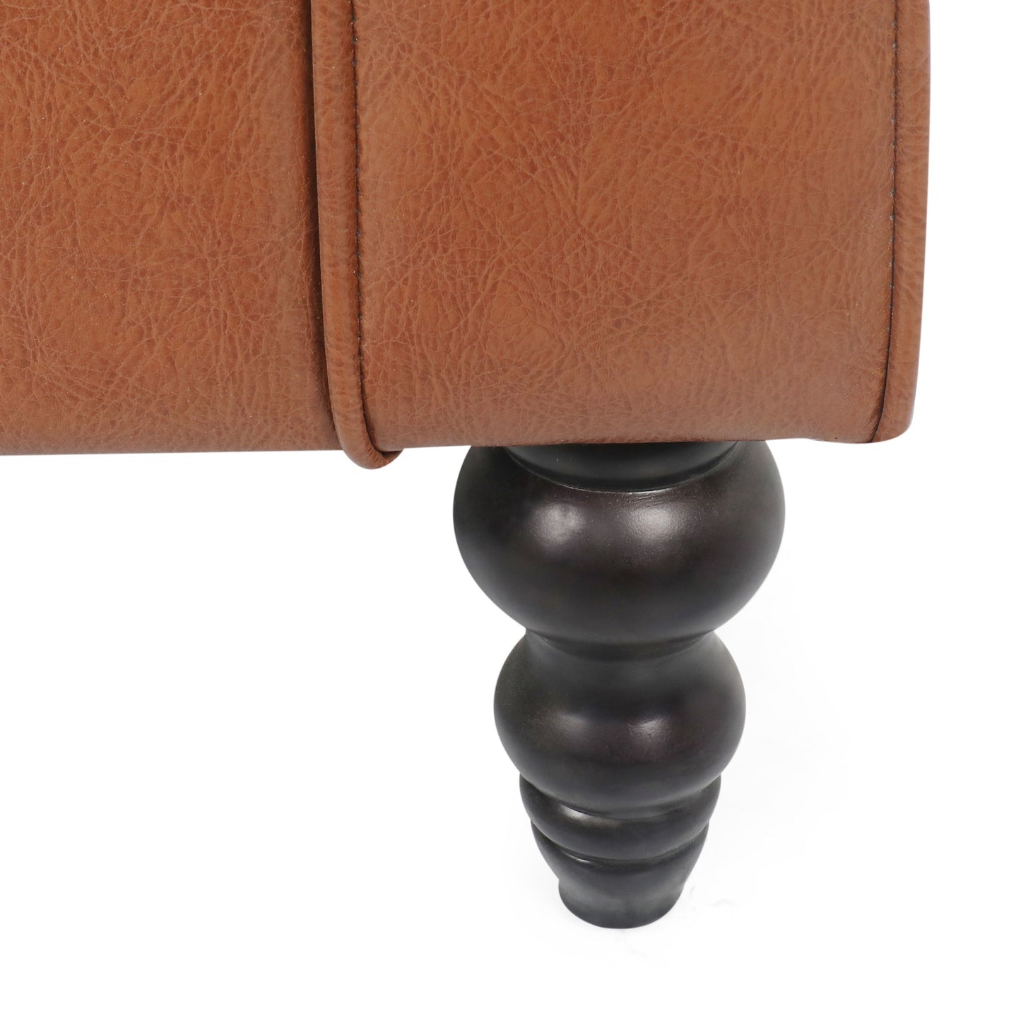 Contemporary Club Chair With Button Tufting And Diamond Stitching - Light Brown