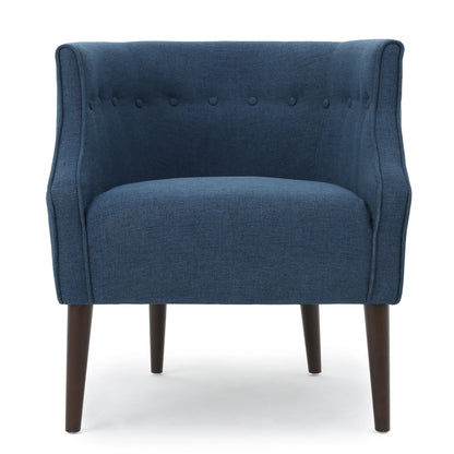 Contemporary Upholstered Club Chair With Button Tufting - Navy Blue