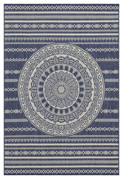 Sunshine - 7'10" X 10'3" Polyester, Indoor, Outdoor Area Rug - Blue