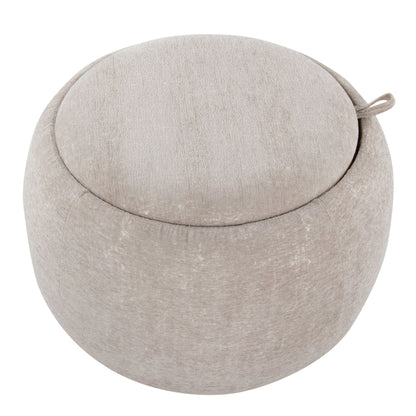 Tray - Pouf Contemporary Ottoman - Natural / Light Brown