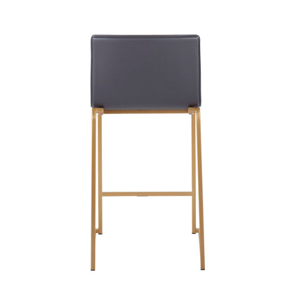 Mara - Contemporary Counter Stool (Set of 2) - Gold / Gray