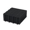 Interlocking Deck Tiles Plastic Waterproof Outdoor All Weather Anti-Slip Bathroom Shower Balcony Porch Strong Weight Capacity Upto 6613 Lbs, Rosette Pattern Pack Of 12 - Black