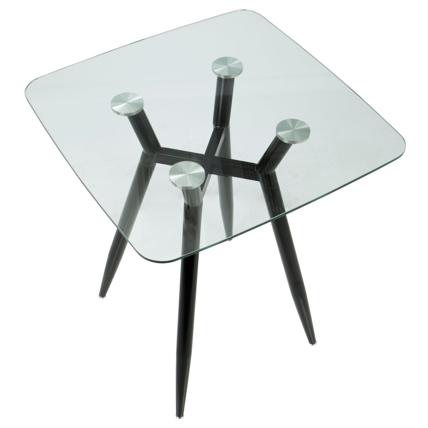 Clara - Mid-Century Modern Square Counter Table - Black / Clear