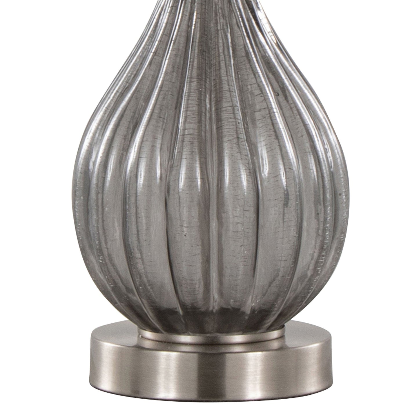Jenny - Contemporary Table Lamp (Set of 2) - Clear Smokey Crackle / Nickel / White