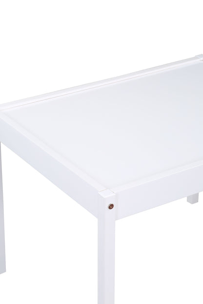 Della - 3-Piece Solid Wood Kids Table & Two Chair Set - White