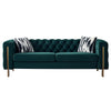 Chesterfield - Modern Tufted Velvet Living Room Sofa, 84.25''W Couch - Green