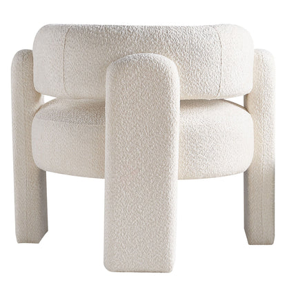 Boucle Upholstery Accent Chair - Beige