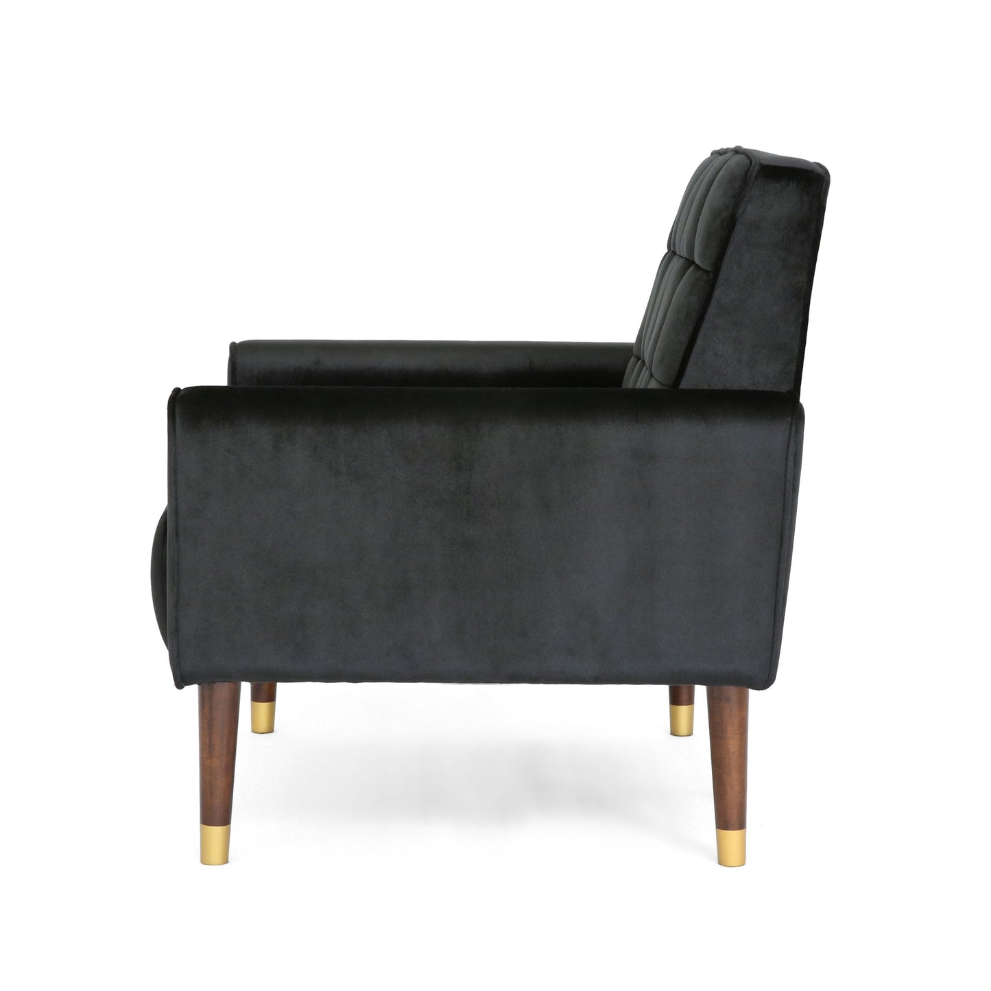 Comfy Arm Chair With Tufted Back, Modern For Living Room, Bedroom And Study - Black