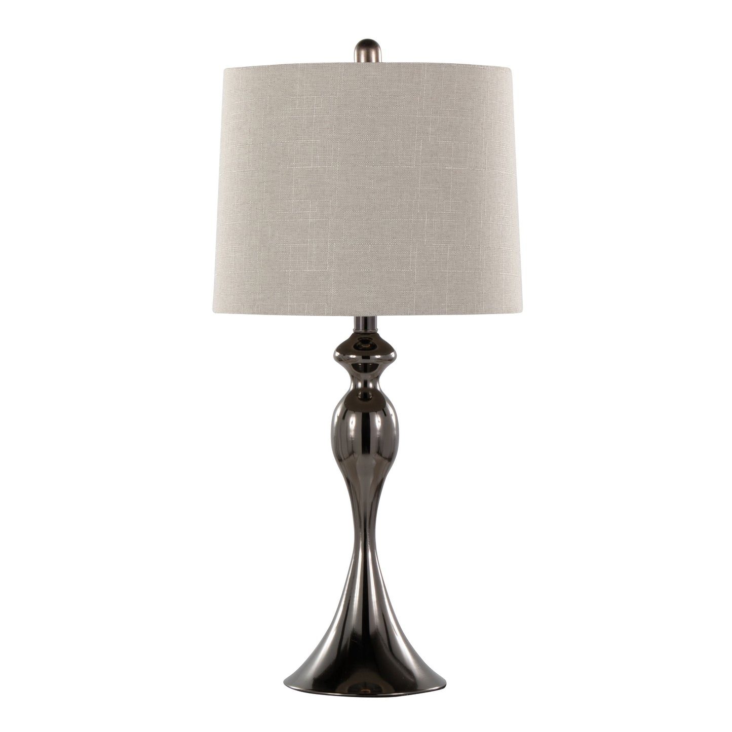 Ashland - Contemporary Table Lamp (Set of 2) - Gun - Light Gray Slub