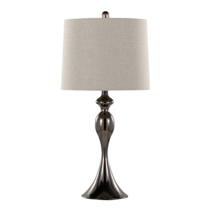 Ashland - Contemporary Table Lamp (Set of 2) - Gun - Light Gray Slub