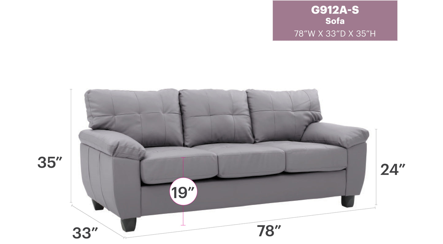 Sophisticated Sofa With Padded Arms - Gray
