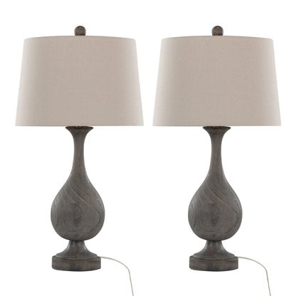 Cipolla - Poly Farmhouse Table Lamp (Set of 2) - Acid Griffin / Antique Soft Brass / Natural