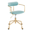 Demi - Contemporary Office Chair - Gold / Light Blue