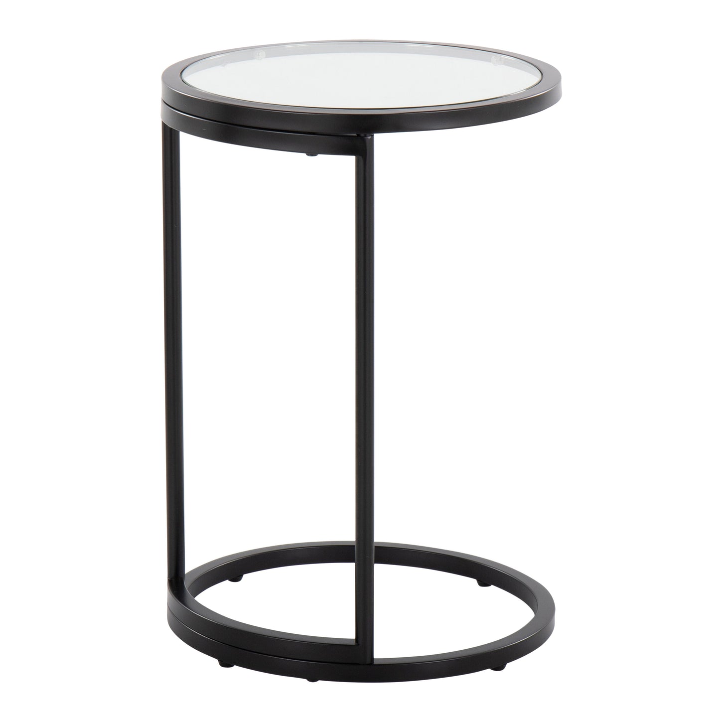 Zenn - Round End Table - Black / Clear