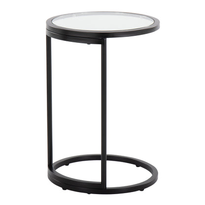 Zenn - Round End Table - Black / Clear