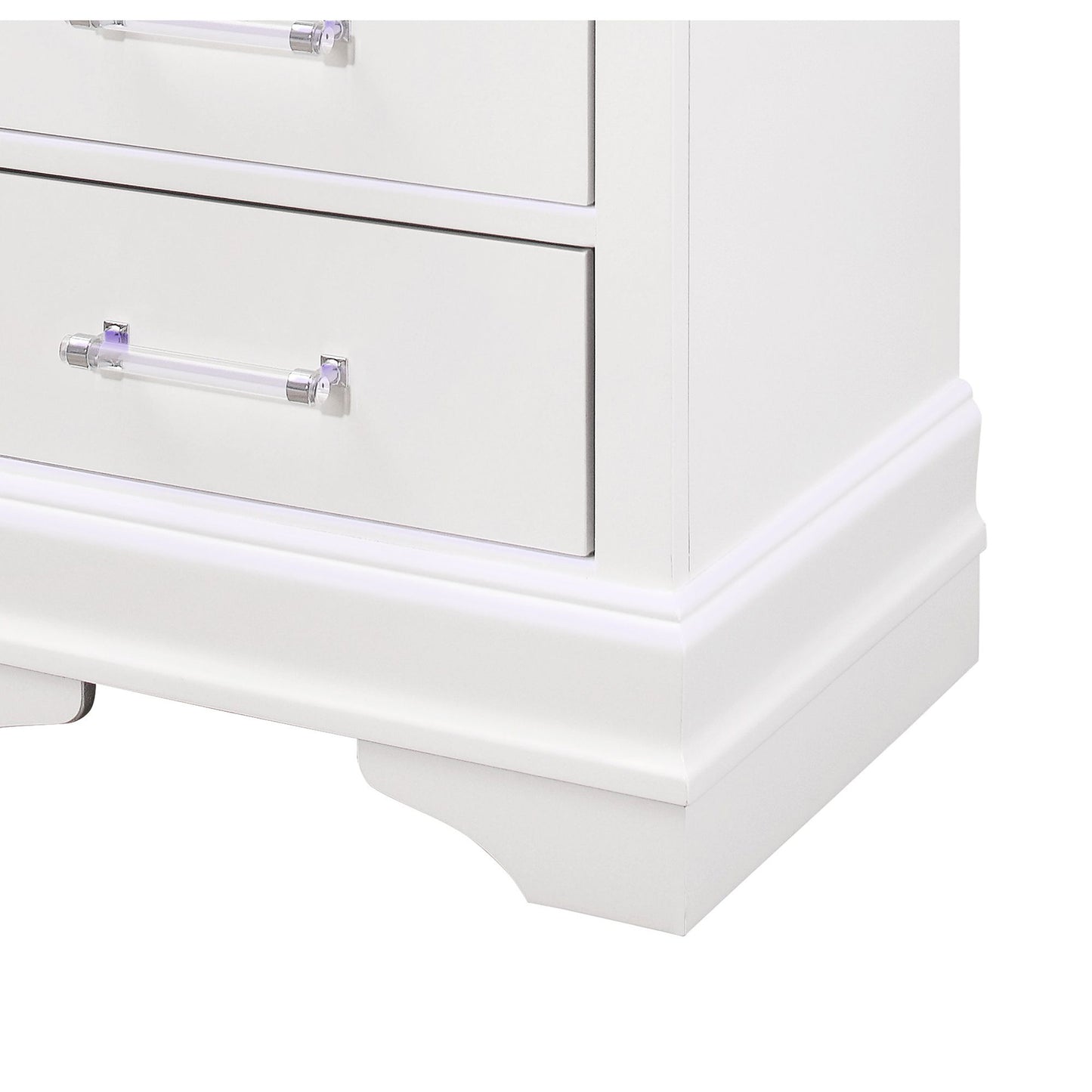 Charlston - Nightstand With LED - White