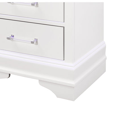 Charlston - Nightstand With LED - White