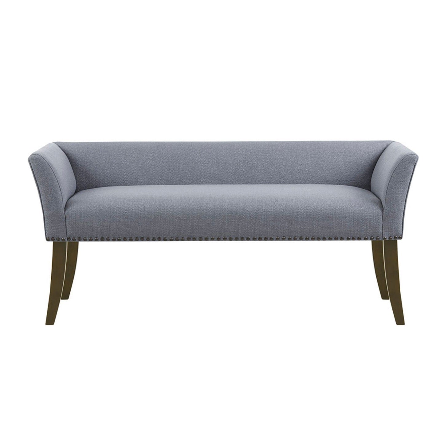 Accent Bench With Low Back And Flared Arms - Slate Blue