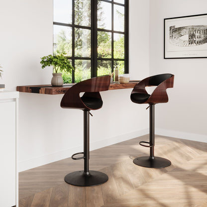 Archer - Bentwood Adjustable Swivel Bar Stool - Black