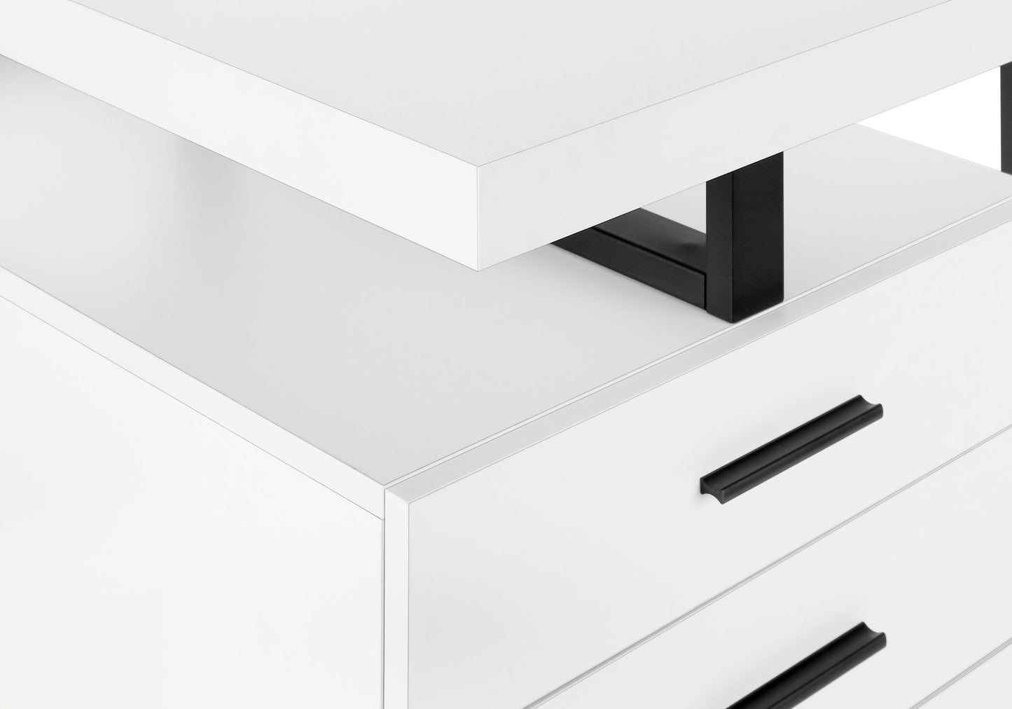 Computer Desk For Home Office, Laptop, Left Right Set - Up, Storage Drawers - White