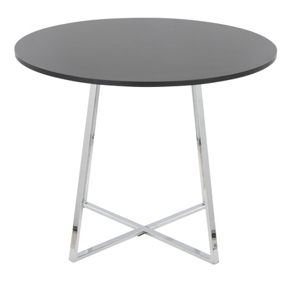Cosmo - Canary Contemporary Dining Table - Chrome / Black
