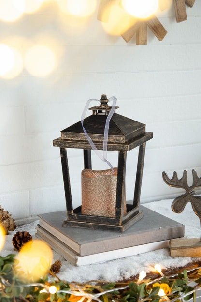 Menifee - Lantern With Led Candle, Short (Set of 2) - Bronze