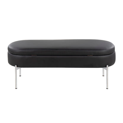 Chloe - Contemporary / Glam Bench - Chrome / Black
