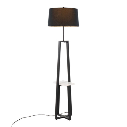 Cosmo - Shelf Contemporary / Glam Floor Lamp - Black