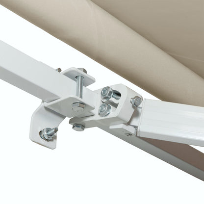 Outsunny - 12' x 8' Retractable Awning Patio Awnings Sun Shade Shelter With Manual Crank Handle, 280G / M����������� Uv & Water-Resistant Fabric And Aluminum Frame For Deck, Balcony, Yard - Cream White