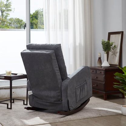 Single Sofa Reclining Japanese Chair Lazy Sofa Tatami Balcony Adjustable Chair - Antique Gray