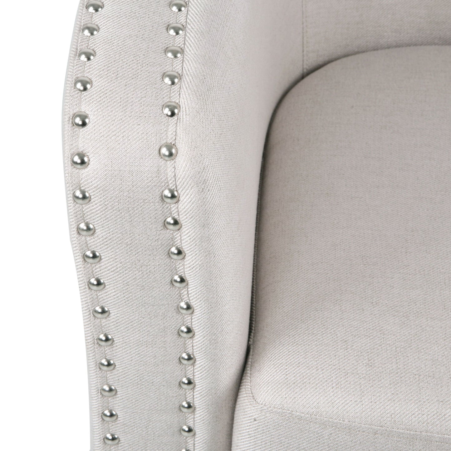 Riverbed - Upholstered Swivel Chair With Nailhead Trim And Sloped Arms - Wheat