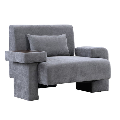 Modern Oversized Armchair, Wide Mid-Century Chair With Pillow Upholstered, Sturdy Wood Frame & Soft Cushion For Living Room - Gray