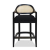 Americana - Mid-Century Modern Cane Back Counter Stool - Jet Black
