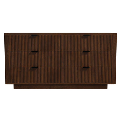 Lola - Mid-Century Modern Dresser With 6 Drawers - Dark Brown