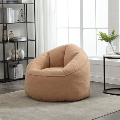 Bedding Bean Bag Sofa Chair High Pressure Foam Bean Bag Chair Adult Material With Padded Foam Padding Compressed Bean Bag With Footrest - Tan