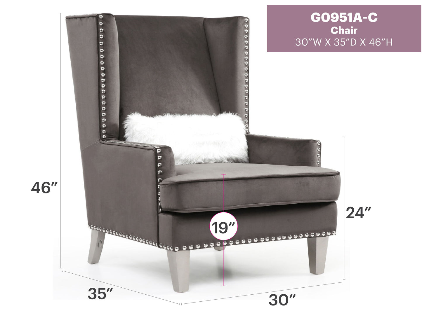 Elegant Traditional Armchair - Dark Gray