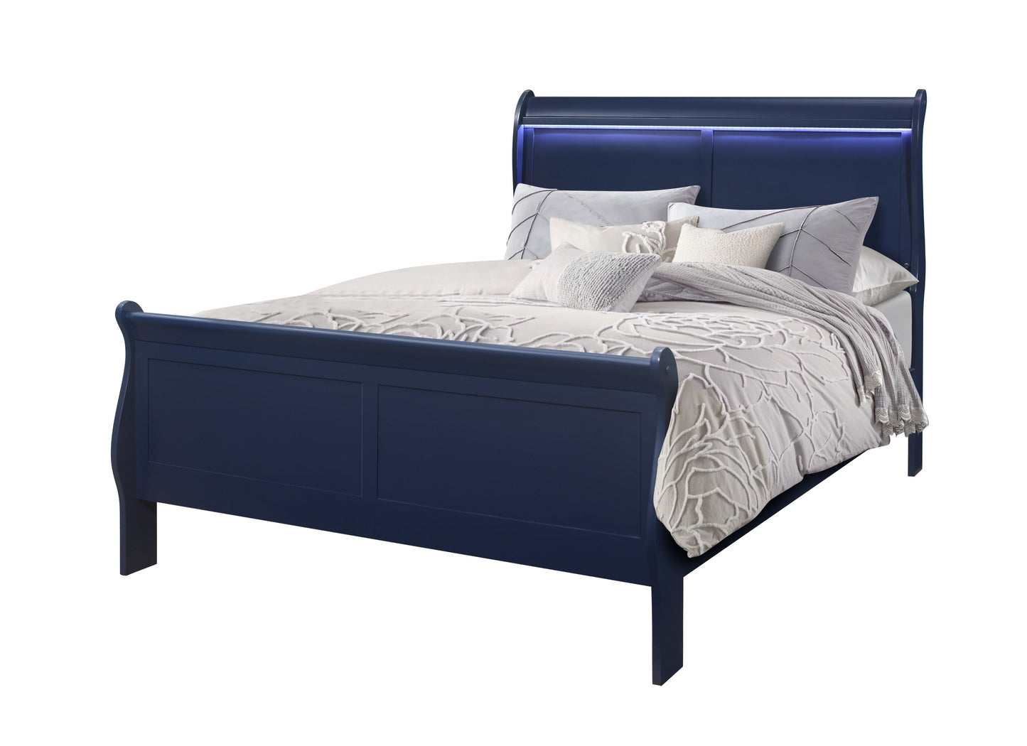 Charlston - Full Bed With LED - Blue