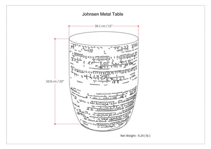 Johnsen - Large Metal Accent Table - Antique Silver