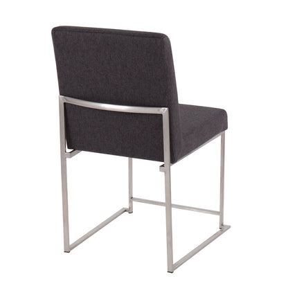 Fuji - Contemporary High Back Dining Chair (Set of 2) - Charcoal