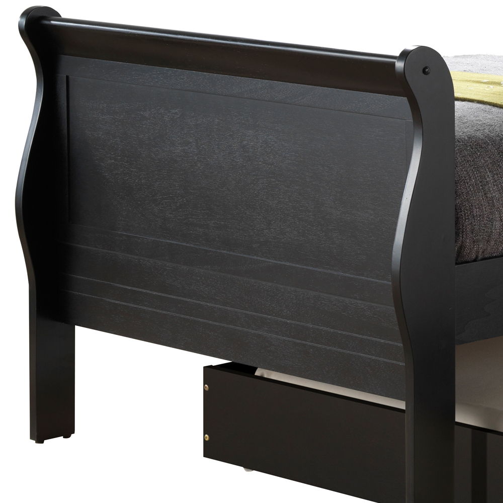 Twin Storage Bed Timeless - Elegant Black