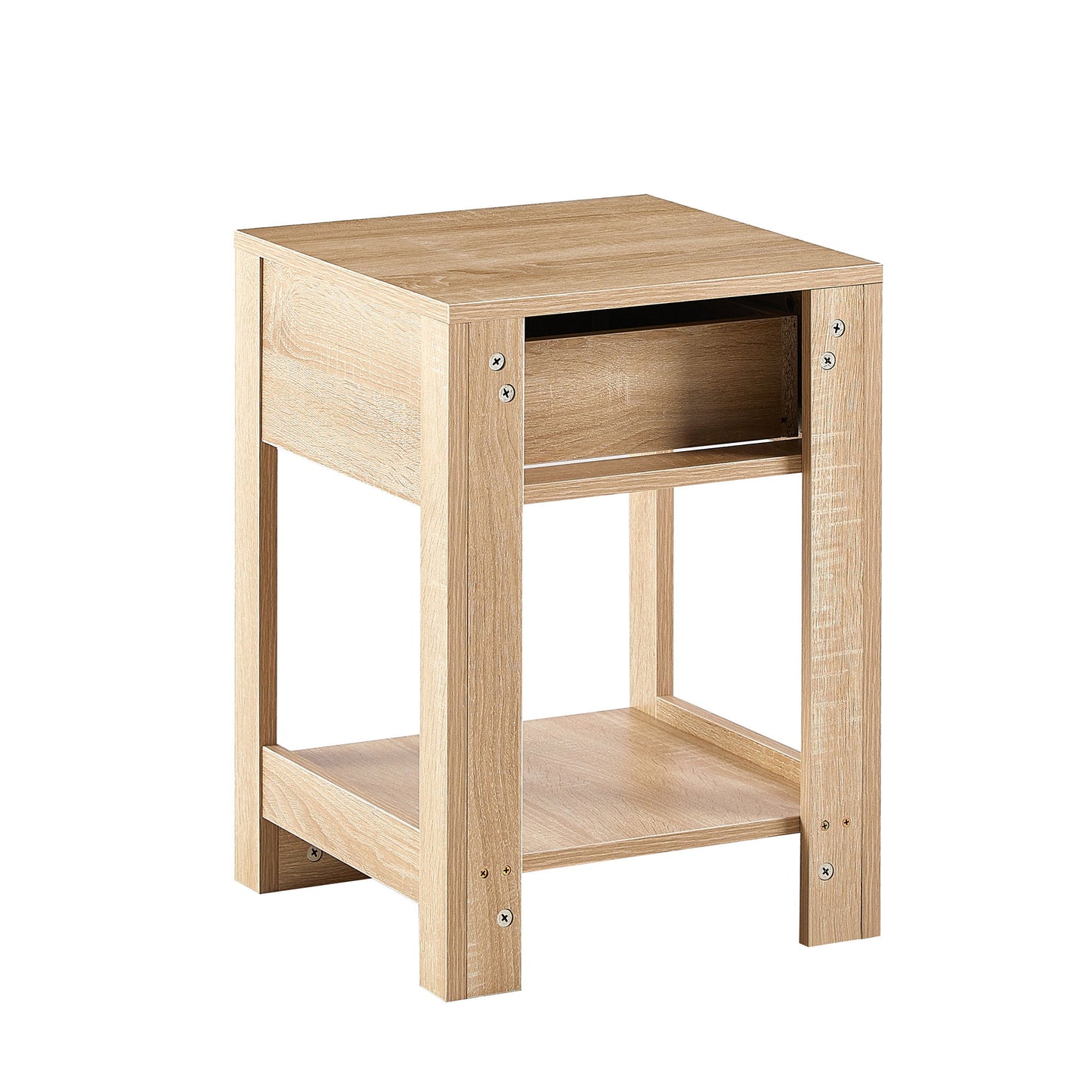 15.75" Rattan End Table With Drawer, Modern Nightstand, Side Table For Living Room, Bedroom - Natural