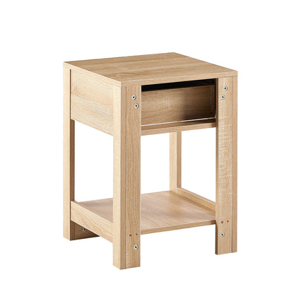 15.75" Rattan End Table With Drawer, Modern Nightstand, Side Table For Living Room, Bedroom - Natural