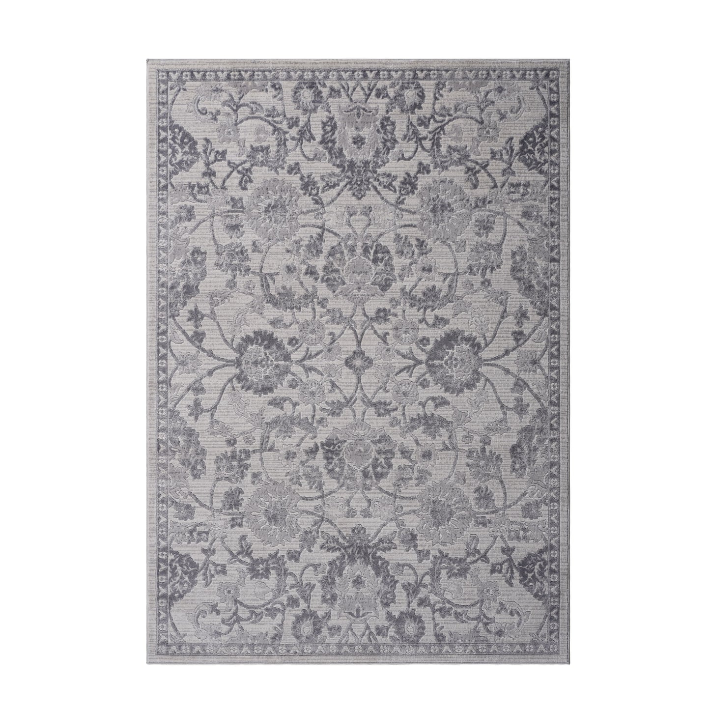 Marfi - 5' X 7' Oriental Area Rug - Gray / Silver