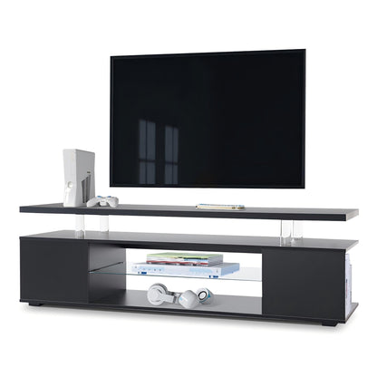 TV Stand For 60" TV LED Gaming Entertainment Center Media Storage Console Table With Large Side Cabinet For Living Room - Black