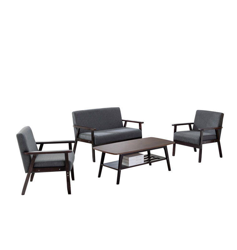 Bahamas - Coffee Table, Loveseat And 2 Chair (Set of 4) - Espresso