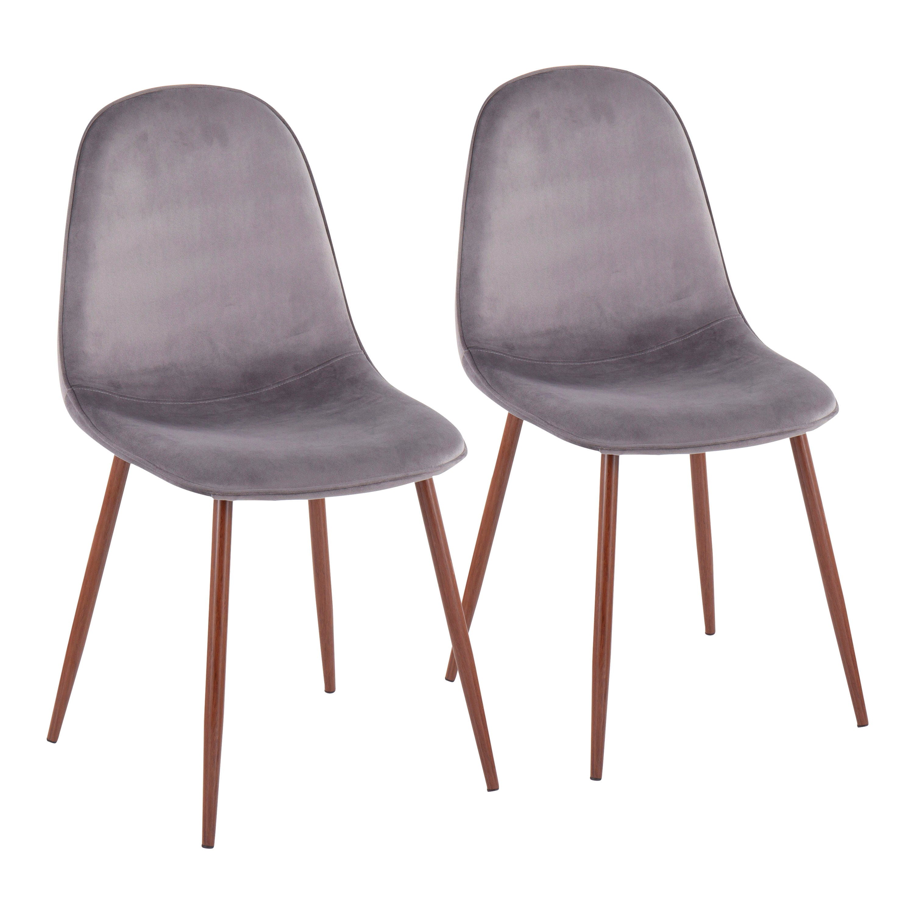Pebble - Contemporary Chair (Set of 2) - Walnut / Gray